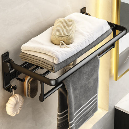 Skorter | Contemporary Bathroom Accessory Set Matte Black Bathroom Set with Bathrobe Hooks/Towel Bar