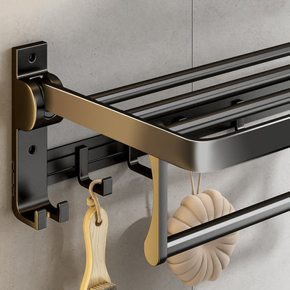 Skorter | Contemporary Bathroom Accessory Set Matte Black Bathroom Set with Bathrobe Hooks/Towel Bar