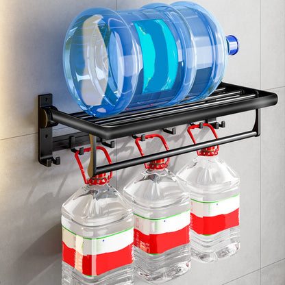 Skorter | Contemporary Bathroom Accessory Set Matte Black Bathroom Set with Bathrobe Hooks/Towel Bar