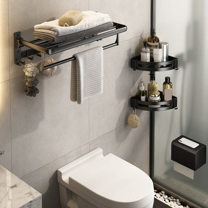 Skorter | Contemporary Bathroom Accessory Set Matte Black Bathroom Set with Bathrobe Hooks/Towel Bar