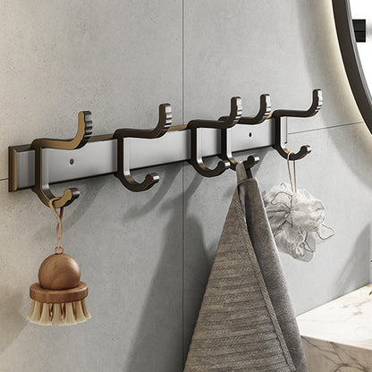 Skorter | Contemporary Bathroom Accessory Set Matte Black Bathroom Set with Bathrobe Hooks/Towel Bar