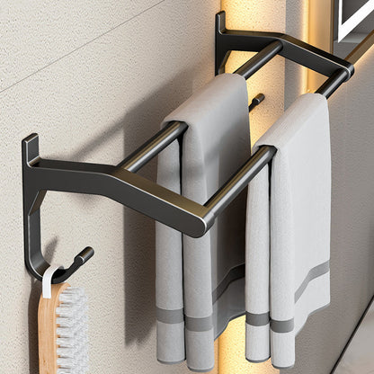 Skorter | Contemporary Bathroom Accessory Set Matte Black Bathroom Set with Bathrobe Hooks/Towel Bar