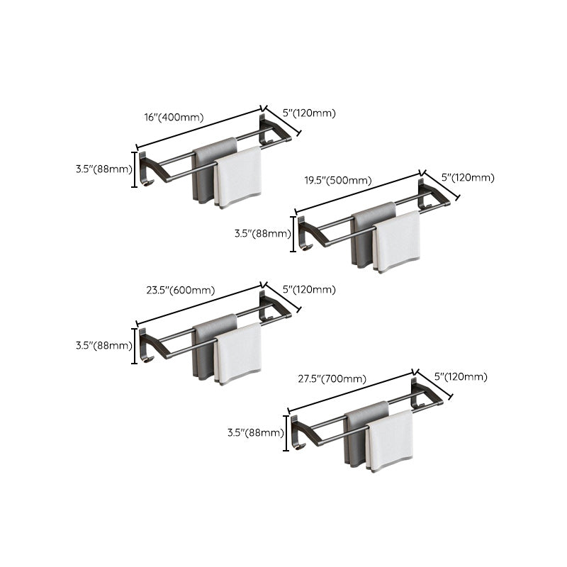 Skorter | Contemporary Bathroom Accessory Set Matte Black Bathroom Set with Bathrobe Hooks/Towel Bar