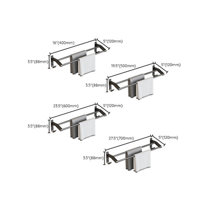 Skorter | Contemporary Bathroom Accessory Set Matte Black Bathroom Set with Bathrobe Hooks/Towel Bar