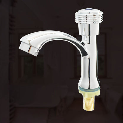 Skorter | Modern Bathroom Faucet Chrome Button Handle with Water Hose Sink Faucet