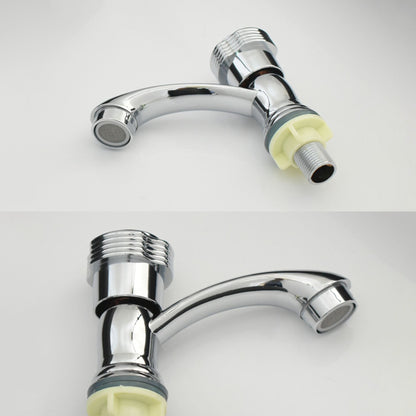 Skorter | Modern Bathroom Faucet Chrome Button Handle with Water Hose Sink Faucet
