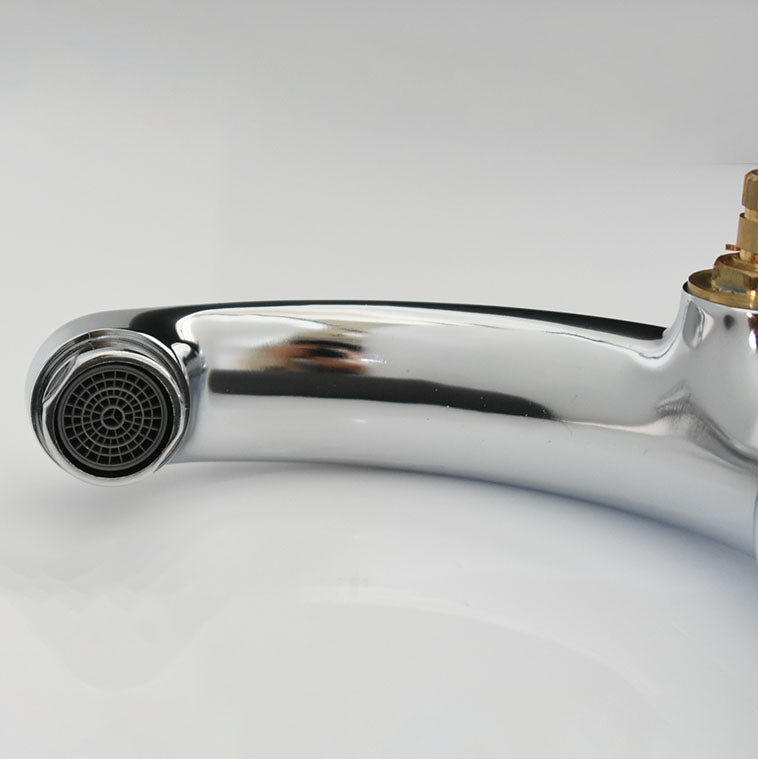 Skorter | Modern Bathroom Faucet Chrome Button Handle with Water Hose Sink Faucet