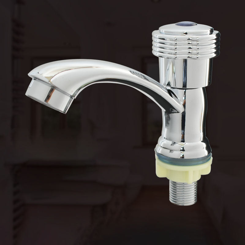 Skorter | Modern Bathroom Faucet Chrome Button Handle with Water Hose Sink Faucet