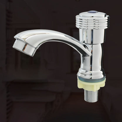 Skorter | Modern Bathroom Faucet Chrome Button Handle with Water Hose Sink Faucet