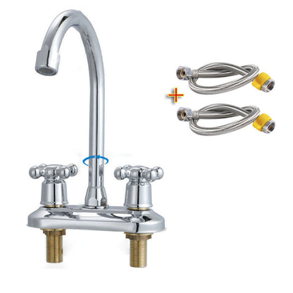 Skorter | Button handle central faucet Contemporary design sink faucet 2-hole faucet for the bathroom