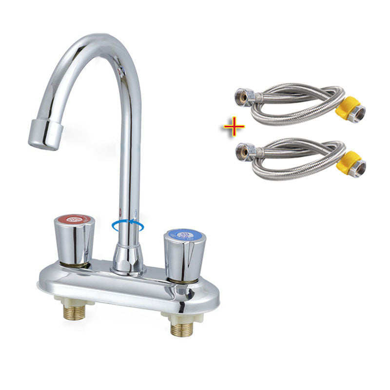 Skorter | Button handle central faucet Contemporary design sink faucet 2-hole faucet for the bathroom