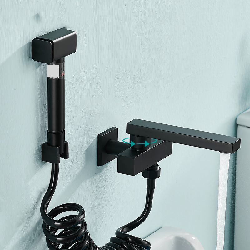 Skorter | Modern Bathtub Filler Wall Mount Hand Shower Swiveling Copper Bathtub Filler with Single Lever Handle