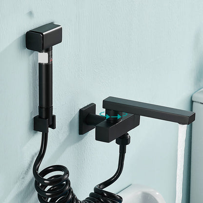 Skorter | Modern Bathtub Filler Wall Mount Hand Shower Swiveling Copper Bathtub Filler with Single Lever Handle