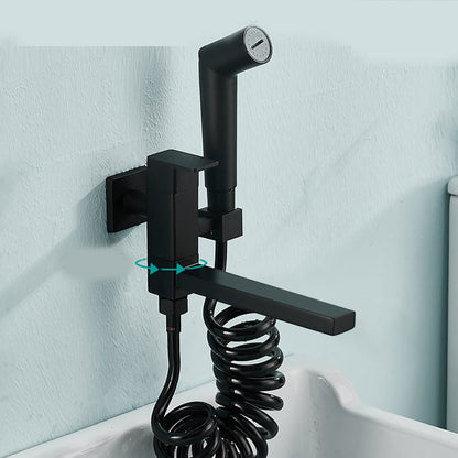 Skorter | Modern Bathtub Filler Wall Mount Hand Shower Swiveling Copper Bathtub Filler with Single Lever Handle