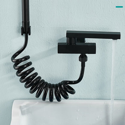 Skorter | Modern Bathtub Filler Wall Mount Hand Shower Swiveling Copper Bathtub Filler with Single Lever Handle