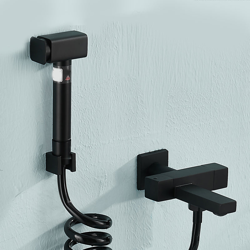 Skorter | Modern Bathtub Filler Wall Mount Hand Shower Swiveling Copper Bathtub Filler with Single Lever Handle