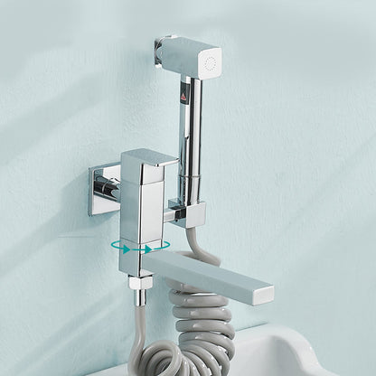 Skorter | Modern Bathtub Filler Wall Mount Hand Shower Swiveling Copper Bathtub Filler with Single Lever Handle