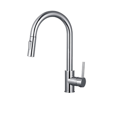 Skorter | Goose Neck Kitchen Sink Faucet Three-Way Flow with Pull-Down Spray Head