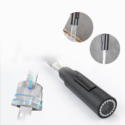 Skorter | Goose Neck Kitchen Sink Faucet Three-Way Flow with Pull-Down Spray Head