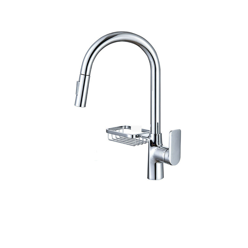 Skorter | Goose Neck Kitchen Sink Faucet Three-Way Flow with Pull-Down Spray Head