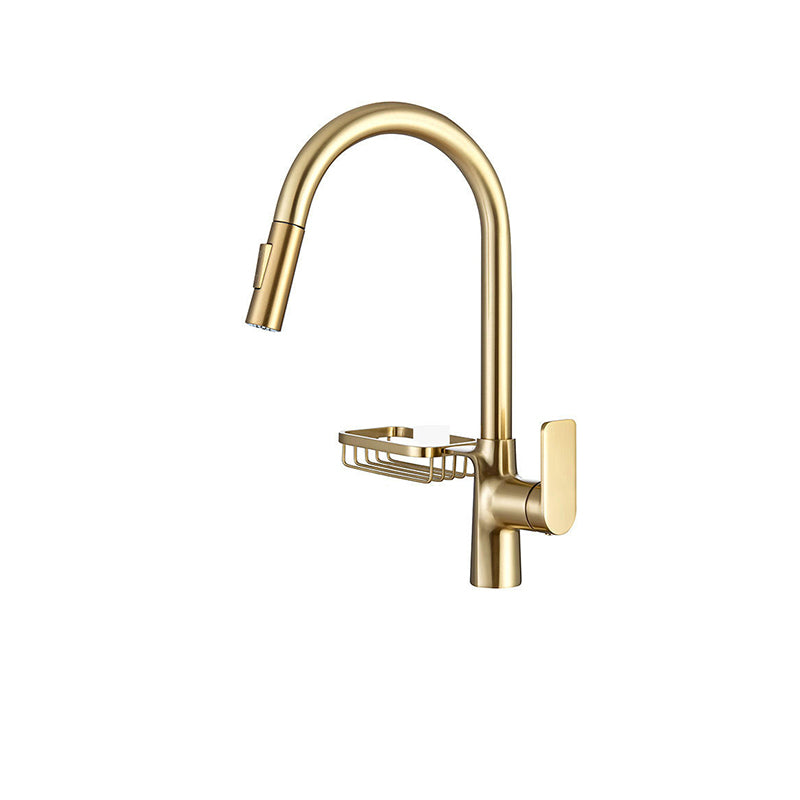 Skorter | Goose Neck Kitchen Sink Faucet Three-Way Flow with Pull-Down Spray Head