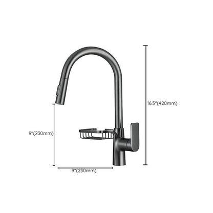 Skorter | Goose Neck Kitchen Sink Faucet Three-Way Flow with Pull-Down Spray Head
