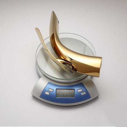 Skorter | Brass 1-Hole Basin Faucet Lever Handle Sink Faucet Round Modern Faucet for Bathroom