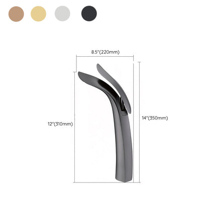 Skorter | Brass 1-Hole Basin Faucet Lever Handle Sink Faucet Round Modern Faucet for Bathroom