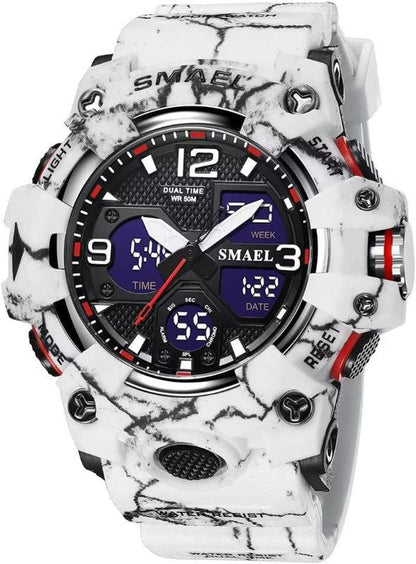 Skorter | Men's waterproof sports wristwatch with date and multifunction LED alarm stopwatch