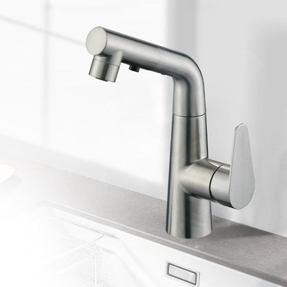 Skorter | Contemporary Vessel Faucet Pull-Out Faucet with Single Lever Handle