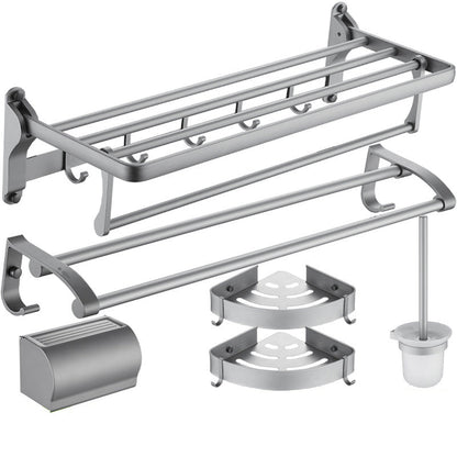 Skorter | 6-piece contemporary bathroom accessory set bathroom shelf/towel bar paper holder included