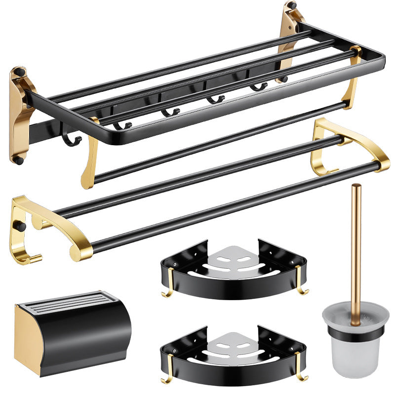 Skorter | 6-piece contemporary bathroom accessory set bathroom shelf/towel bar paper holder included