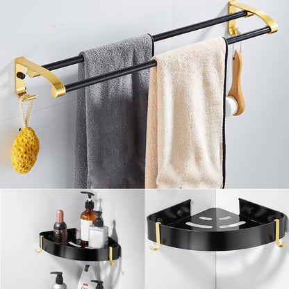 Skorter | 6-piece contemporary bathroom accessory set bathroom shelf/towel bar paper holder included