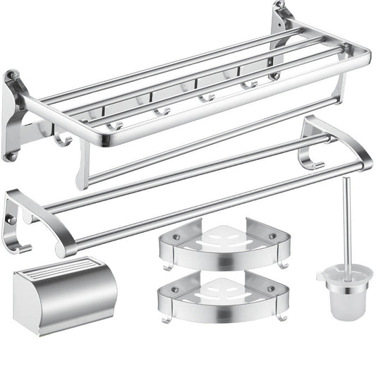 Skorter | 6-piece contemporary bathroom accessory set bathroom shelf/towel bar paper holder included