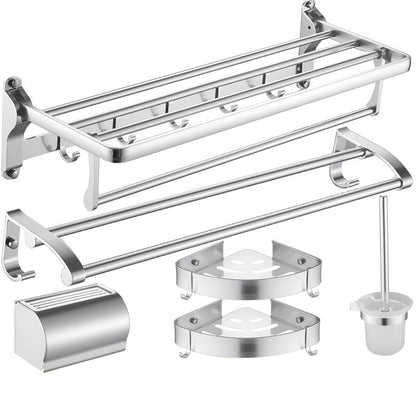 Skorter | 6-piece contemporary bathroom accessory set bathroom shelf/towel bar paper holder included