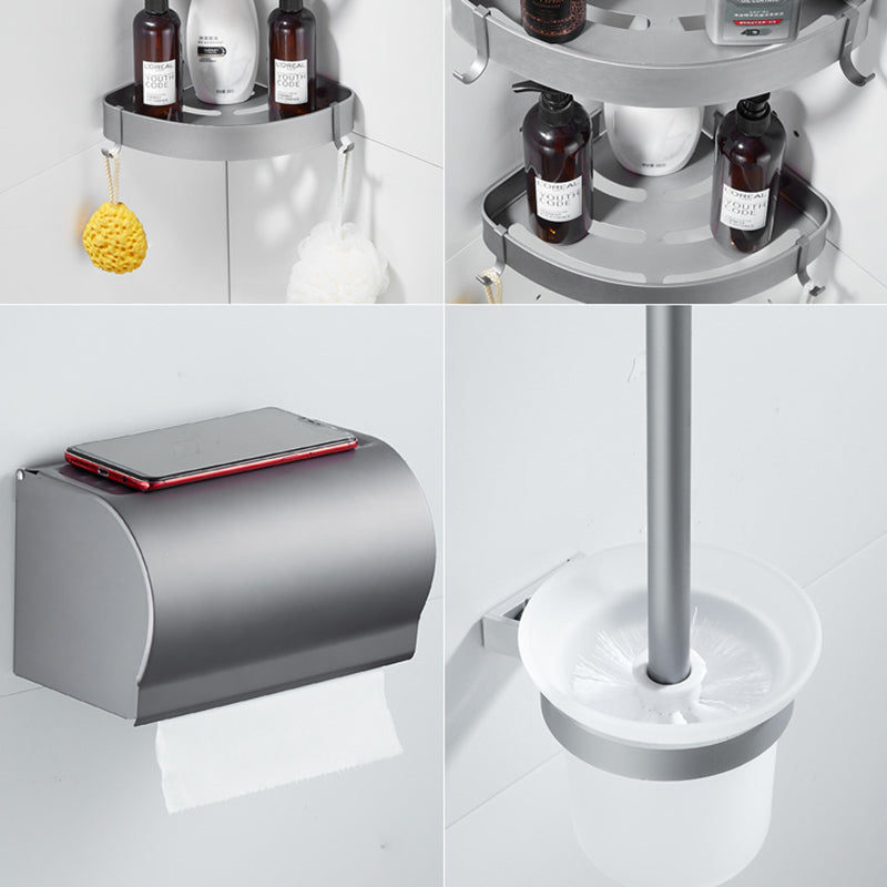 Skorter | 6-piece contemporary bathroom accessory set bathroom shelf/towel bar paper holder included