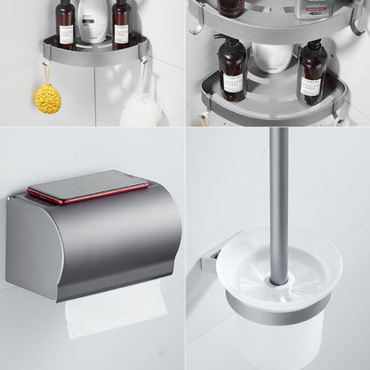 Skorter | 6-piece contemporary bathroom accessory set bathroom shelf/towel bar paper holder included