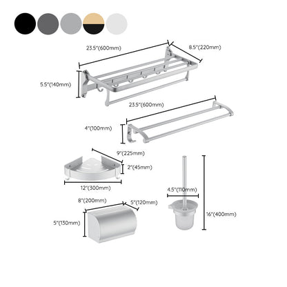 Skorter | 6-piece contemporary bathroom accessory set bathroom shelf/towel bar paper holder included