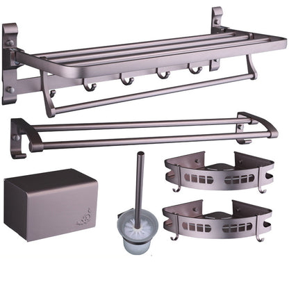 Skorter | 6-piece modern bathroom hardware set made of aluminum with towel holder/paper holder
