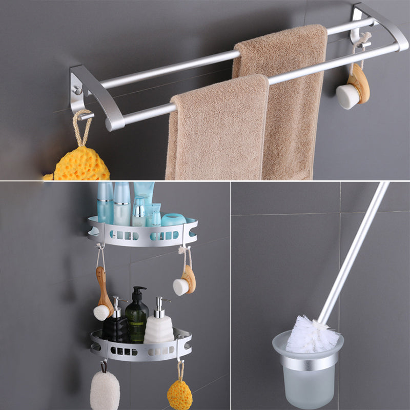 Skorter | 6-piece modern bathroom hardware set made of aluminum with towel holder/paper holder