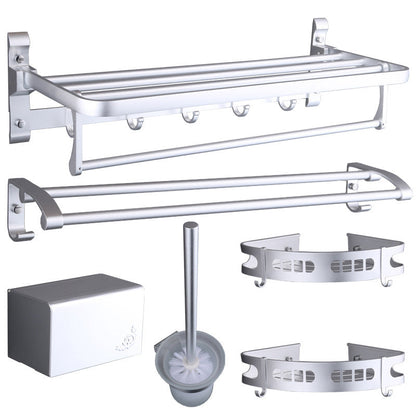 Skorter | 6-piece modern bathroom hardware set made of aluminum with towel holder/paper holder