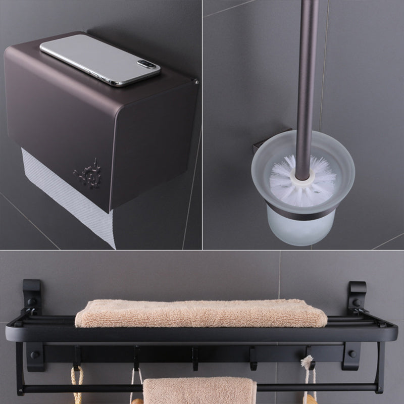 Skorter | 6-piece modern bathroom hardware set made of aluminum with towel holder/paper holder
