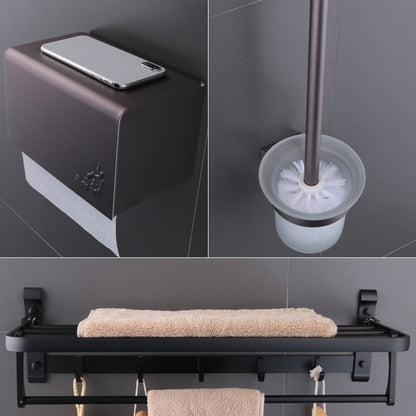 Skorter | 6-piece modern bathroom hardware set made of aluminum with towel holder/paper holder