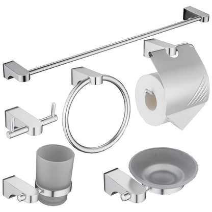 Skorter | 6-piece chrome bathroom accessory as a single item or as a set with towel ring bar