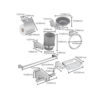 Skorter | 6-piece chrome bathroom accessory as a single item or as a set with towel ring bar