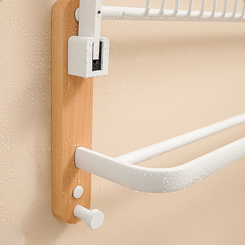 Skorter | Aluminium and Wood Bath Accessories Set White Bathroom Accessories Kit