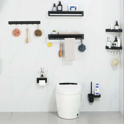 Skorter | 7-piece Bathroom Hardware Set Matte Black/Grey with Bath Shelf/Towel Holder/Bath Towel Hook