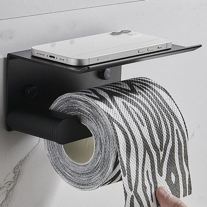 Skorter | 7-piece bathroom hardware set matte black/gray with bath shelf/towel holder/bath towel hooks