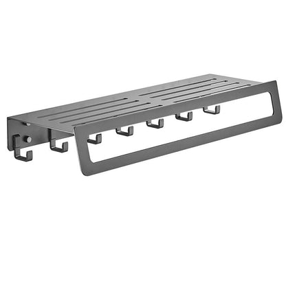 Skorter | 7-piece Bathroom Hardware Set Matte Black/Grey with Bath Shelf/Towel Holder/Bath Towel Hook