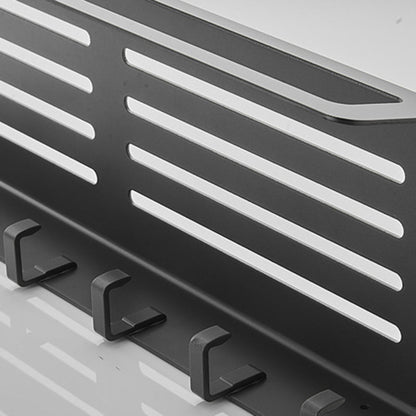 Skorter | 7-piece bathroom hardware set matte black/gray with bath shelf/towel holder/bath towel hooks